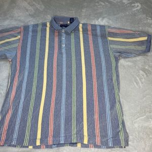 VTG GANT Original Rugger colorful vertical stripe polo MENS XL